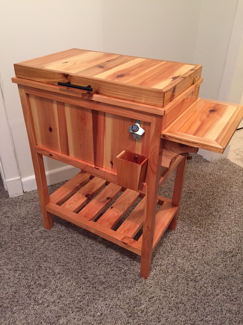 Outdoor Wood Cooler Stand